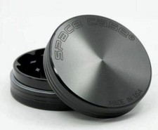 Black Space Case Herb Grinder 55mm 2-piece / part Large Spacecase UK SELLER