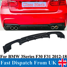 FOR BMW F30 F31 M SPORT PERFORMANCE LOOK QUAD EXIT REAR BUMPER DIFFUSER BLACK UK