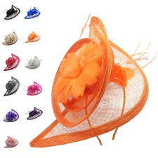 Large Flower Feather Hair Hat