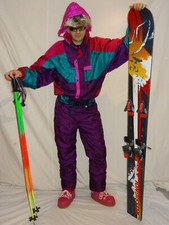 NEVICA SURVIVAL PURPLE Retro Vintage 80's 90's Ski Suit  Apres Ski MENS 38