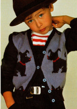 Knitting pattern copy 2759.    Childs scottie dog cardigan.   24-28" chest.  DK
