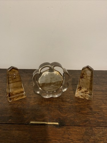 Three antique paperweights - three,