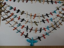 Authentic (Tony Luala) Zuni Fetish 5-strand Necklace featuring 'the Thunderbird'