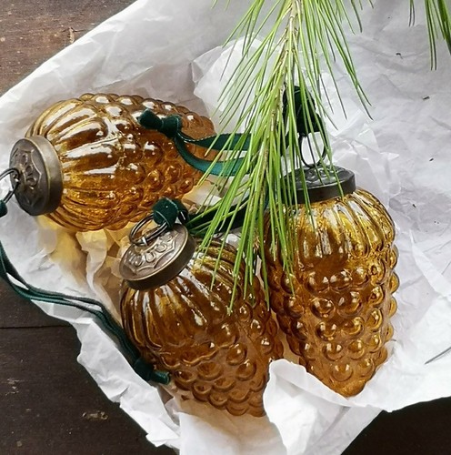 Amber gold glass fir - amber, cone