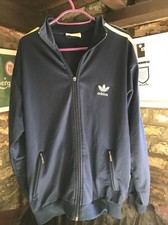 Retro adidas trefoil 3 stripes zip track suit top jacket D176 Small Firebird
