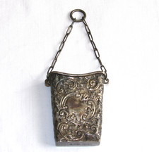 Vintage Silver Miniature Holder Container for Chatelaine Hallmark Chester 1894