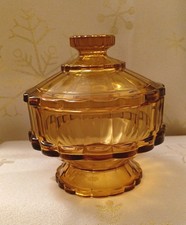Davidson Art Deco Round Amber
