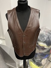 London Leather Brown waistcoat Sizes S Chest 38