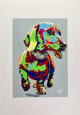 Artwork print Limited Edition portrait of Dachshund painting dog pop art modern.