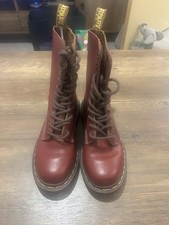 Dr Martens 1460 Made in England Oxblood Quilon Leather Boots UK 4 Doctor Martins