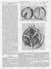 1906 Antique Engineering Print - Helm and Shaft Indictor for Ships