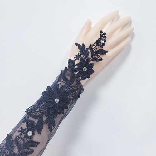 Lace embroidery banquet gloves - embroidery,