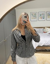 ZARA Black Gingham Cinched