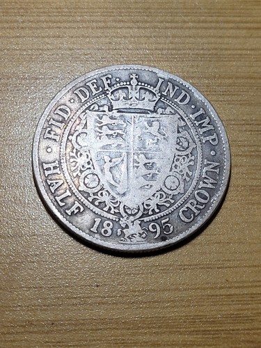 1895 victorian half crown - half,