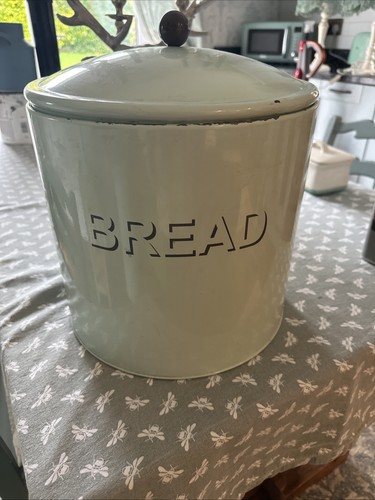 Vintage bread bin large enamel - vintage,