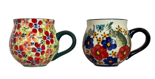 Ceramic mugs floral design - ceramic, x