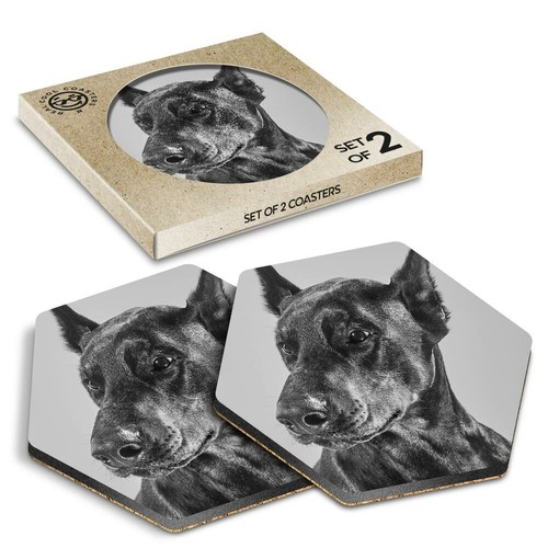 Hexagon coasters bw - x,