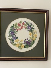 Vintage framed floral cross - framed,