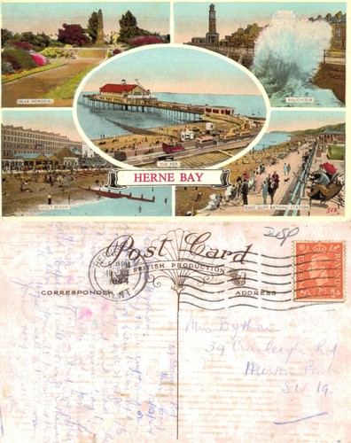 Vintage postcard herne bay - postcard,