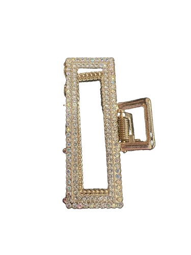 Gold geometric hair clip - hair,