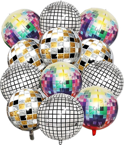Pcs disco ball balloons - 12,