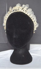 Gorgeous Antique 1930's 1940's Wax Orange Blossom Flowers Bridal Tiara Headdress