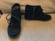 Ladies Ugg Black Suede Moccasin Style Flat Boots Worn Once Size Uk 5.5 Eu 38.5
