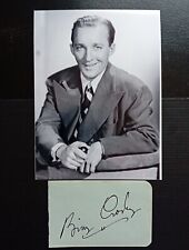 BING CROSBY Genuine Signed VINTAGE Page,  Clear Ink Signature WHITE CHRISTMAS