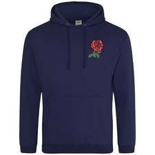 Embroidered English Rose Hoodie Rugby Country Him Embroidery England Supporte...