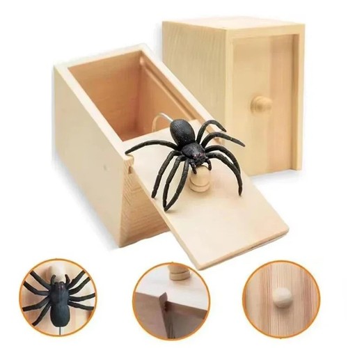 Spider box prank wooden - spider,