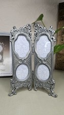 Vintage Past Times Boudoir Screen Silver Tone Picture Frame