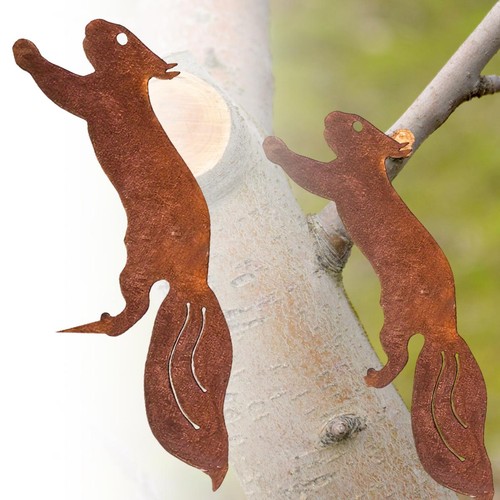 Outdoor rustic squirrel metal - outdoor,