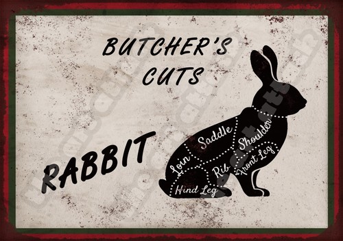 Butchers cuts metal - (rabbit),