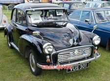 PHOTO  CAR VUS301 1958 MORRIS MINOR 1000  CLASSIC CARS AND BUSSES AT THE RALLY.