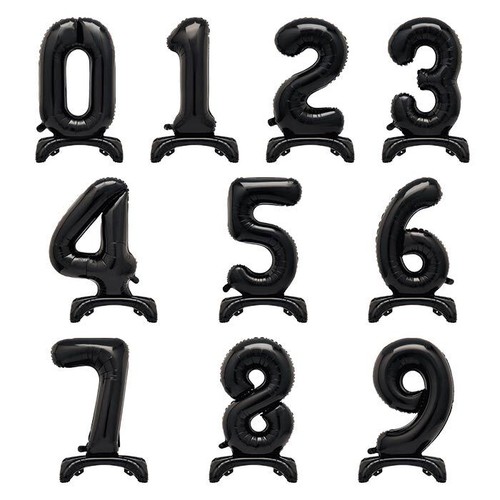 Black standing number air fill - black,