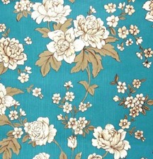 WALLPAPER ROLL Textured WASHABLE Floral GRAHAM & BROWN Kensington BLUE Teal