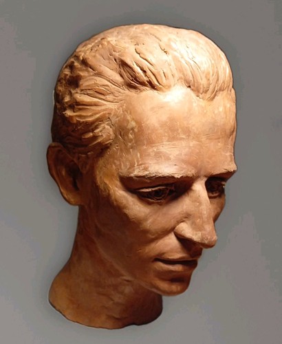 Fired clay head - clay,