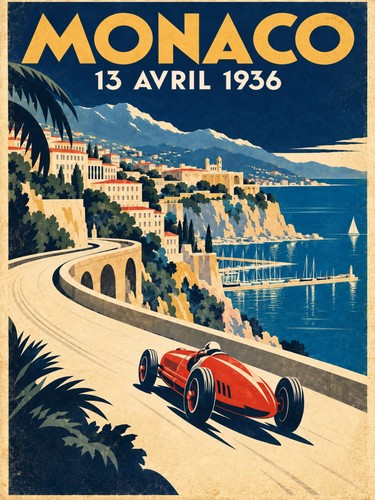 Monaco grand prix 1936 poster - monaco,