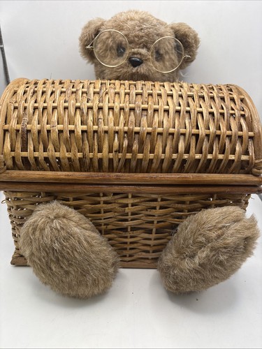 Vintage wicker rattan - wicker, trunk