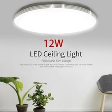12W LED Ceiling Light Round Panel Down Lights cloakroom Bathroom Kitchen Lamp