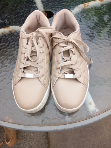 Beige lace trainers with - trainers,