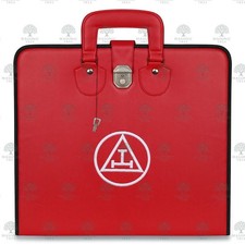 Masonic Royal Arch Apron Case – Red Imitation Leather MM WM Provincial 16 x 18