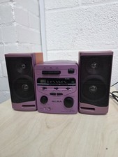Alba CRS1002 Radio Tape Cassette Alarm Clock Micro Sound System Hi-Fi PURPLE