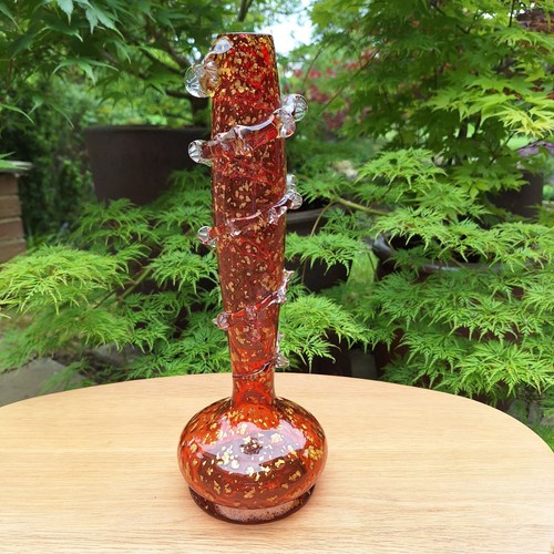 Antique gold leaf red glass - red,