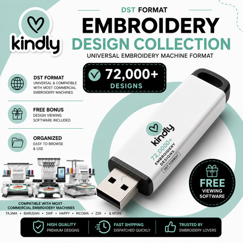 000 embroidery designs - 72,000+,