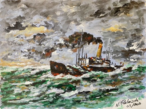 Merchant marine steamer - steamer, boats