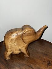 Elephant Real wooden Carved Brown Wood 6” Solid Wood