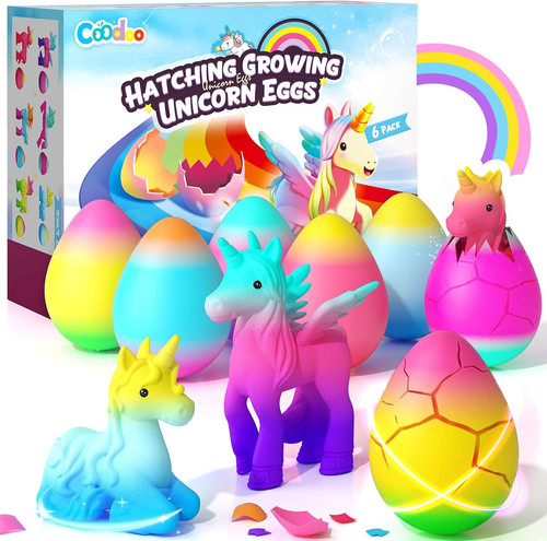 Unicorn hatching rainbow eggs - hatching,