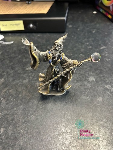 Pewter wizard figurine silver - pewter,