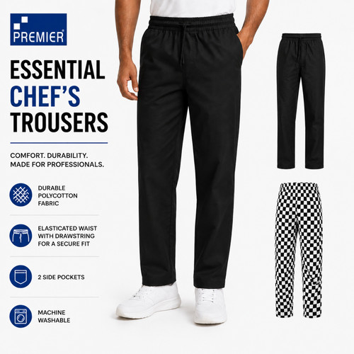 Premier pr553 chef trousers - chef,
